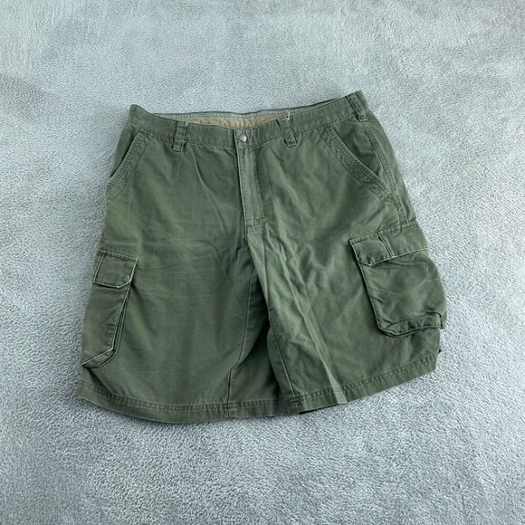 Columbia Cargo Shorts Mens 36W 12" Green Cotton/Polyester Casual Outdoor 5714 - Picture 1 of 11